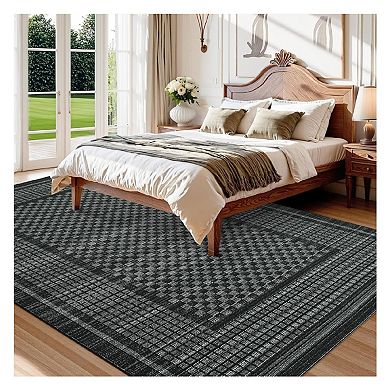 Area Rug Washable Bedroom Rugs Non Skid Geometric Rug