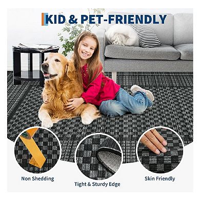 Area Rug Washable Bedroom Rugs Non Skid Geometric Rug