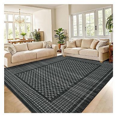Area Rug Washable Bedroom Rugs Non Skid Geometric Rug