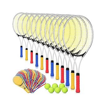 12 pc Adult Tennis Racket Bulk Set with Balls