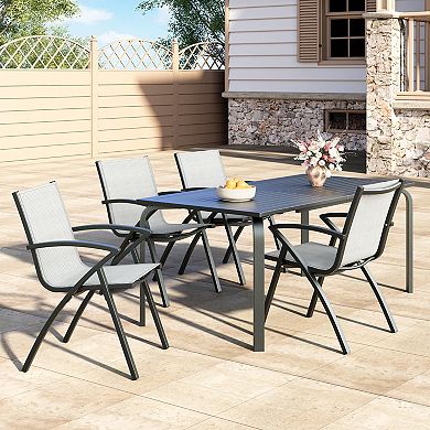 ANIXOL Outdoor Stackable Patio Dining Chairs Set of 2