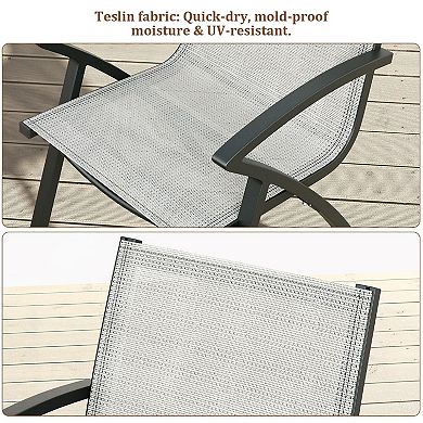 ANIXOL Outdoor Stackable Patio Dining Chairs Set of 2