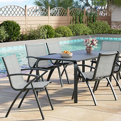 ANIXOL Outdoor Stackable Patio Dining Chairs Set of 2