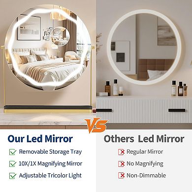 ANIXOL LED Vanity Mirror with 10X Magnifier