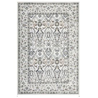 Area Rug 8x10 ft Washable Rug Light Grey, Persian Vintage Rugs, Ultra-Thin Foldable Vintage Rugs
