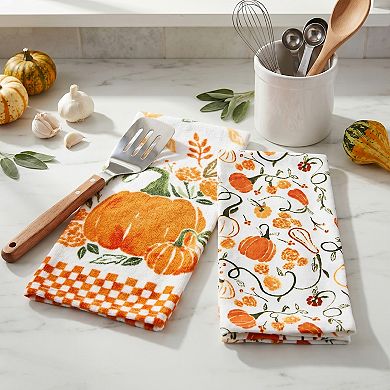 Celebrate Together™ Fall 2-Piece Classic Pumpkin Kitchen Towel Set