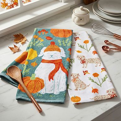 Celebrate Together™ Fall 2-Piece Dog Kitchen Towel Set