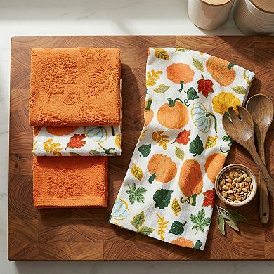 Celebrate Together™ Fall 4-Pack Leaf & Pumpkin Kitchen Towels