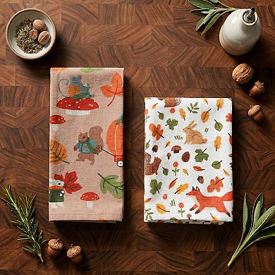 Celebrate Together™ Fall 2-Piece Fall Critters Kitchen Towel Set