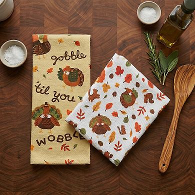 Celebrate Together™ Fall 2-Piece Gobble Turkey Kitchen Towel Set