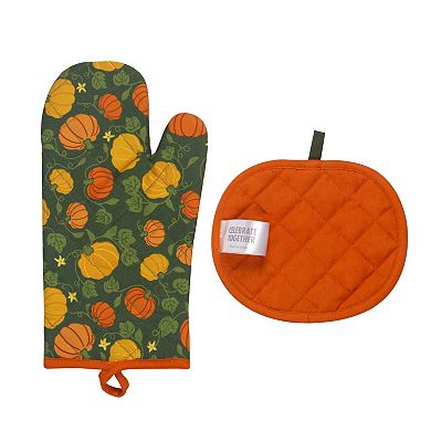 Celebrate Together™ Fall Pumpkin Oven Mitt & Pot Holder Set