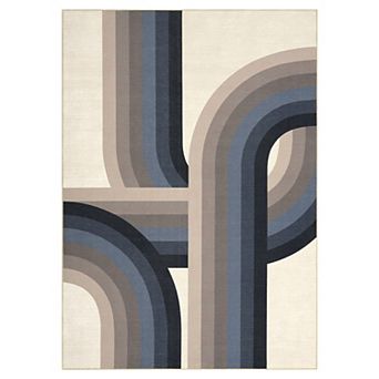 Hallway Bathroom Entryway Kitchen Office Foldable Geometric Printed Modern Washable Area Rug
