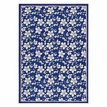 Boho Floral Washable Rug - Ultra Thin Non-Slip Soft Colorful Flower Carpet for Living Room Bedroom