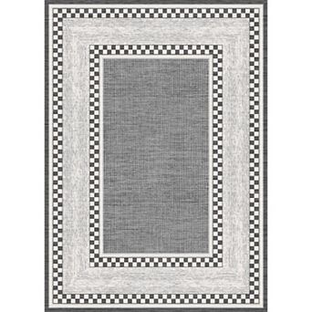 Checkered Area Rug, No Slip Washable Rug, Modern Bedroom Rug Under Bed Ultra Carpet, Low-Pile Rugs