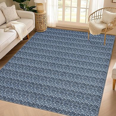 Area Rugs Modern Woven Pattern Accent Rugs with Non-Slip Backing, Washable Soft Low Pile Carpet