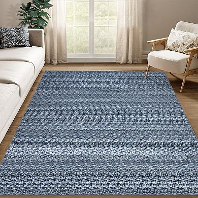 Area Rugs Modern Woven Pattern Accent Rugs with Non-Slip Backing, Washable Soft Low Pile Carpet