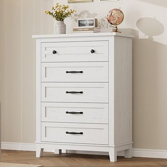 5 Dresser for Bedroom, 41.3 in Tall Vertical Drawer Dresser with Large Storage, Freestanding Wooden