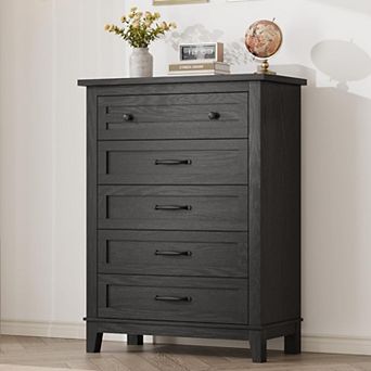 5 Dresser for Bedroom, 41.3 in Tall Vertical Drawer Dresser with Large Storage, Freestanding Wooden
