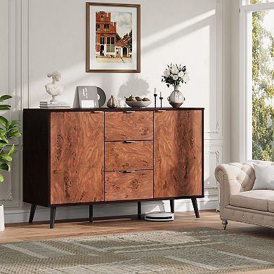 ANIXOL Burl Wood Sideboard Buffet Cabinet