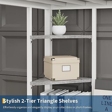 Twin Size Loft Bed with Large Desk and Storage Shelves, Heavy Duty Metal Loft Bed with Safety