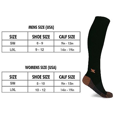 Copper Anti-Fatigue Knee High Compression Socks - 6 Pairs