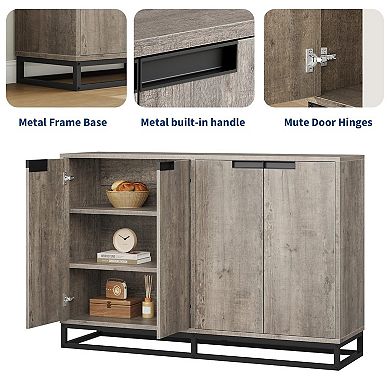 ANIXOL 55" 4-Door Sideboard Buffet Cabinet