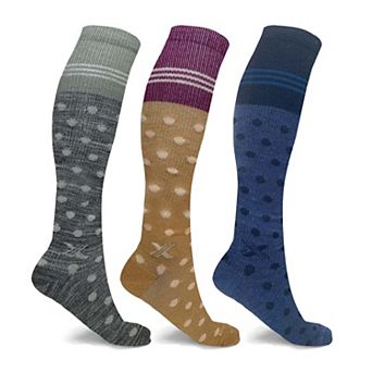 Merino Wool Compression Boot Socks - Winter, Hiking, Skiing - 3 Pack