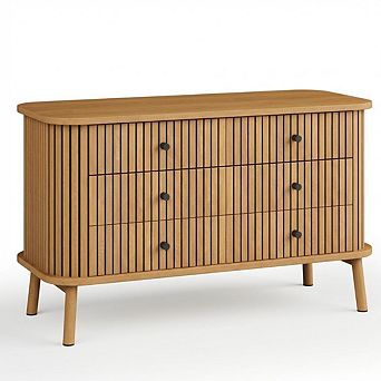 ANIXOL Modern 6-Drawer Dresser with Curved Textured Fronts