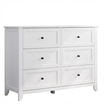 ANIXOL Modern 6-Drawer Wide Dresser for Bedroom