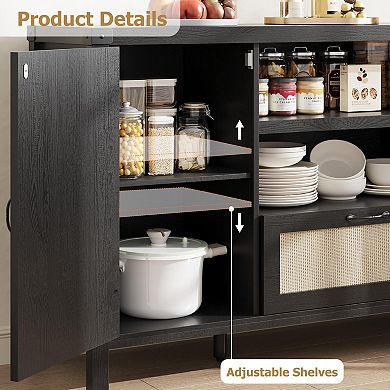 Craze Ventures Rattan Buffet Cabinet with Storage