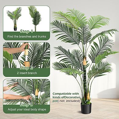 1 Pack Artificial Palm Tree, Artificial Plants with Basic Planter