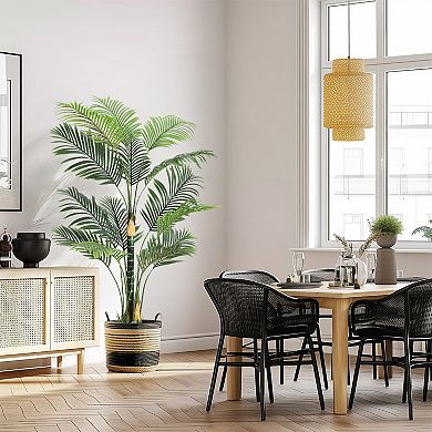 1 Pack Artificial Palm Tree, Artificial Plants with Basic Planter