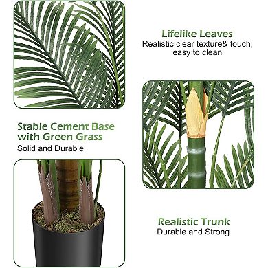 1 Pack Artificial Palm Tree, Artificial Plants with Basic Planter