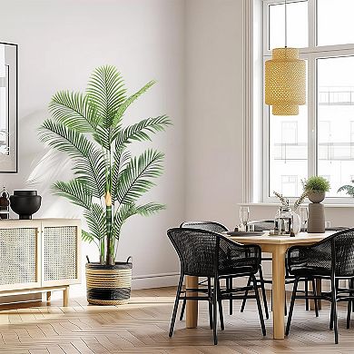 1 Pack Artificial Palm Tree, Artificial Plants with Basic Planter