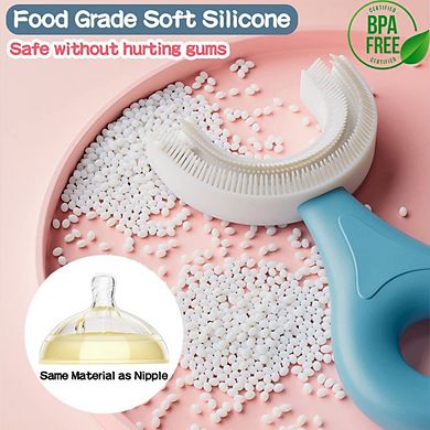 U-Shaped Kids Manual Toothbrush Food-Grade Silicone Age6-12