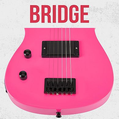 LyxPro Left Handed 30” Beginner Electric Guitar Kit with 3/4 Size, Amp, Six Strings and More