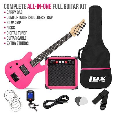 LyxPro Left Handed 30” Beginner Electric Guitar Kit with 3/4 Size, Amp, Six Strings and More