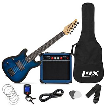 LyxPro Left Handed 30” Beginner Electric Guitar Kit with 3/4 Size, Amp, Six Strings and More
