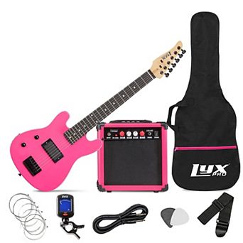 LyxPro Left Handed 30” Beginner Electric Guitar Kit with 3/4 Size, Amp, Six Strings and More