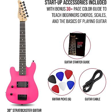 LyxPro CS 30” Beginner Electric Guitar Kit with Guitar, Amp Cable, 6 Picks & More