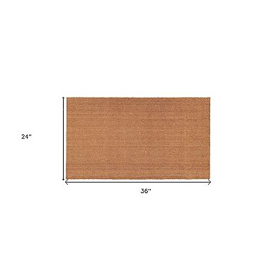 HomeRoots 17" X 29" Natural Coir Outdoor Door Mat