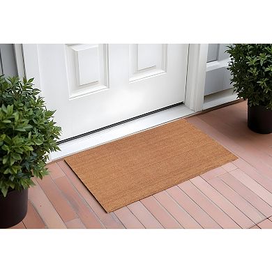 HomeRoots 17" X 29" Natural Coir Outdoor Door Mat