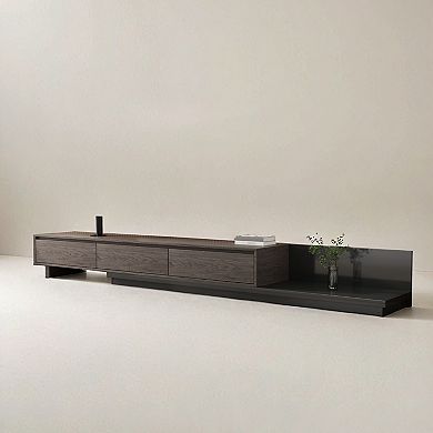118 in. Modern TV Stand Extendable Media Console with 3 Drawers