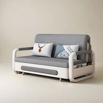 Convertible Sofa Bed with Storage, Modern Gray Design for Living Room or Guest Room