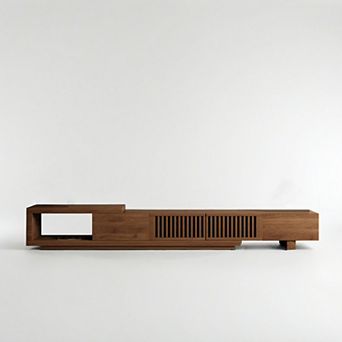 Modern TV Stand, Retractable TV Cabinet up to 103 in 5 Storage Spaces, Fits Flat Screen TVs