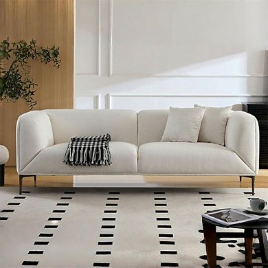 Deep 3-Seater Velvet-Upholstered Elegant Sofa