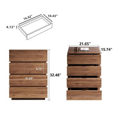 Aaleena Sturdy 4 Drawer Dresser For Bedroom, Living Room, Or Hallway Modern Storage Solution