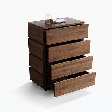 Aaleena Sturdy 4 Drawer Dresser For Bedroom, Living Room, Or Hallway Modern Storage Solution