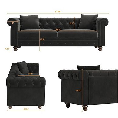 Elegant Sofa With Rolled Arms