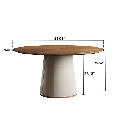 59.05-Inch Modern Round Dining Table With Stylish Base For Elegant Gatherings